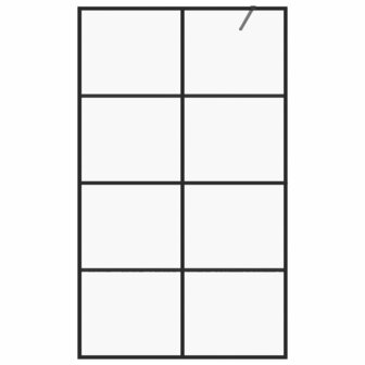 Inloopdouchewand 100x195 cm ESG-glas transparant en zwart 3