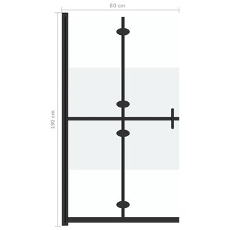 Inloopdouchewand inklapbaar 80x190 cm ESG-glas halfmat 7
