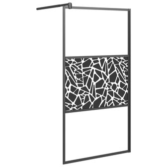 Inloopdouchewand met stenenmotief 100x195 cm ESG-glas zwart 2