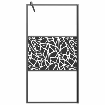 Inloopdouchewand met stenenmotief 100x195 cm ESG-glas zwart 3