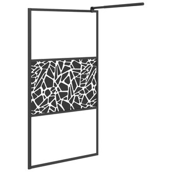 Inloopdouchewand met stenenmotief 100x195 cm ESG-glas zwart 4