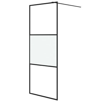 Inloopdouchewand 80x195 cm halfmat ESG-glas zwart 2