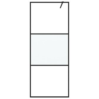 Inloopdouchewand 80x195 cm halfmat ESG-glas zwart 3
