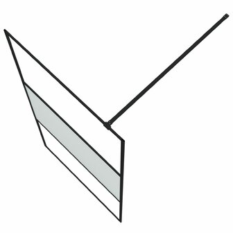 Inloopdouchewand 100x195 cm halfmat ESG-glas zwart 5