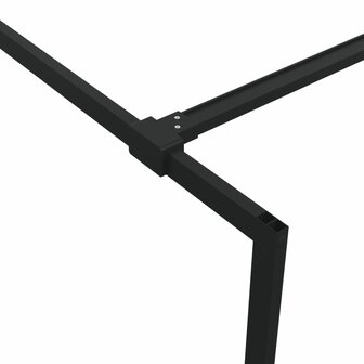 Inloopdouchewand 100x195 cm halfmat ESG-glas zwart 6