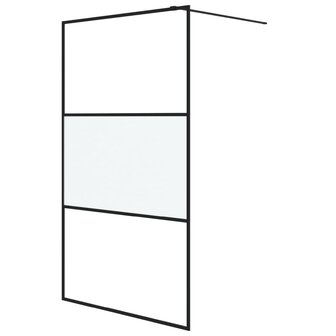Inloopdouchewand 115x195 cm halfmat ESG-glas zwart 2