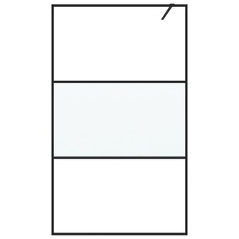 Inloopdouchewand 115x195 cm halfmat ESG-glas zwart 3