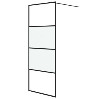 Inloopdouchewand 80x195 cm halfmat ESG-glas zwart 2