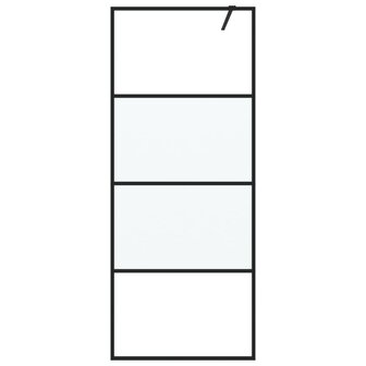 Inloopdouchewand 80x195 cm halfmat ESG-glas zwart 3