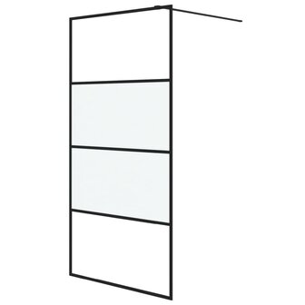 Inloopdouchewand 100x195 cm halfmat ESG-glas zwart 2