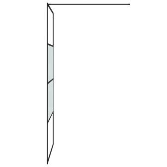 Inloopdouchewand 100x195 cm halfmat ESG-glas zwart 4