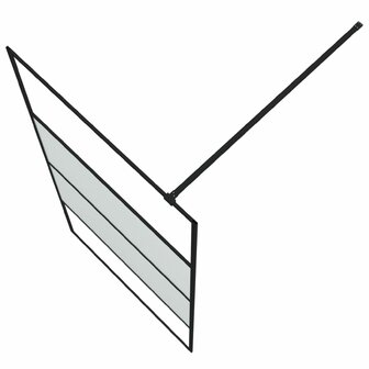 Inloopdouchewand 100x195 cm halfmat ESG-glas zwart 5