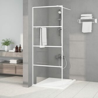 Inloopdouchewand 80x195 cm transparant ESG-glas wit 1