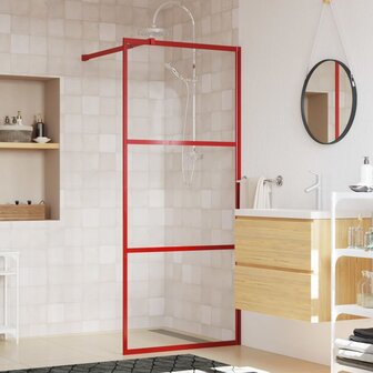 Inloopdouchewand transparant 80x195 cm ESG-glas rood 1