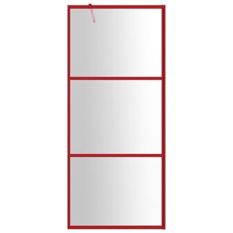 Inloopdouchewand transparant 80x195 cm ESG-glas rood 3