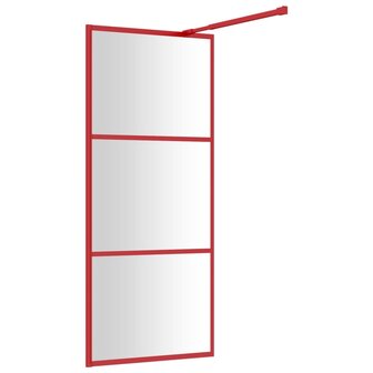Inloopdouchewand transparant 80x195 cm ESG-glas rood 5
