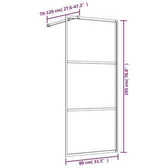 Inloopdouchewand transparant 80x195 cm ESG-glas rood 7