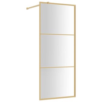 Inloopdouchewand transparant 90x195 cm ESG-glas goudkleurig 2