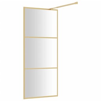 Inloopdouchewand transparant 90x195 cm ESG-glas goudkleurig 5