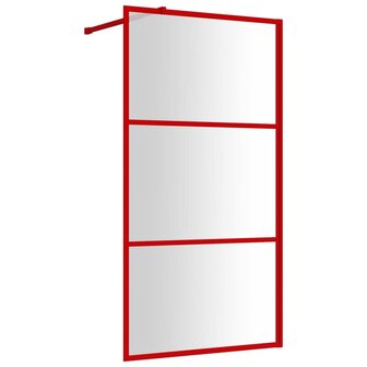 Inloopdouchewand transparant 100x195 cm ESG-glas rood 2
