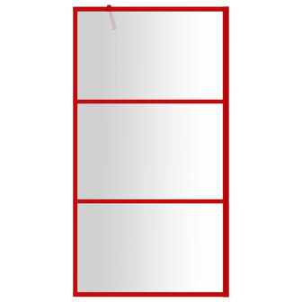 Inloopdouchewand transparant 100x195 cm ESG-glas rood 3