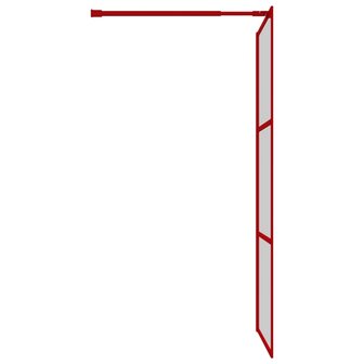 Inloopdouchewand transparant 100x195 cm ESG-glas rood 4