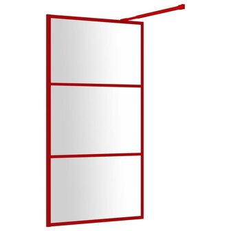 Inloopdouchewand transparant 100x195 cm ESG-glas rood 5