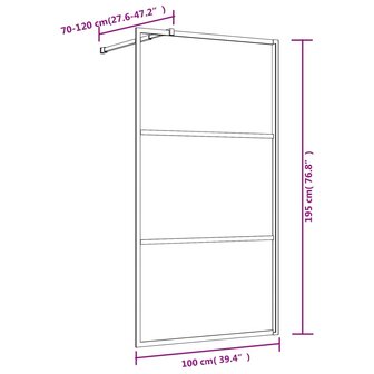 Inloopdouchewand transparant 100x195 cm ESG-glas rood 7