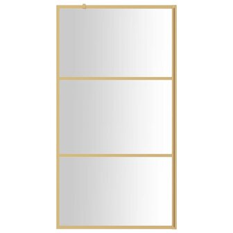 Inloopdouchewand transparant 100x195 cm ESG-glas goudkleurig 3