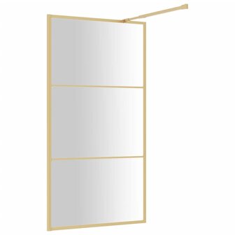 Inloopdouchewand transparant 100x195 cm ESG-glas goudkleurig 5