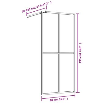 Inloopdouchewand transparant 80x195 cm ESG-glas goudkleurig 7