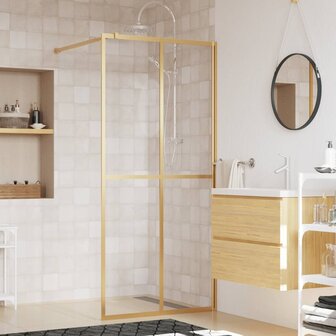 Inloopdouchewand transparant 90x195 cm ESG-glas goudkleurig 1