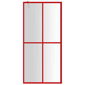Inloopdouchewand transparant 100x195 cm ESG-glas rood 3