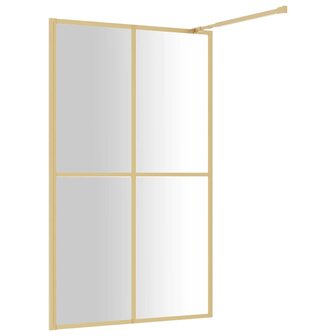 Inloopdouchewand transparant 118x195 cm ESG-glas goudkleurig 5