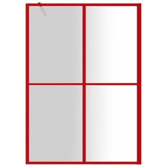 Inloopdouchewand transparant 140x195 cm ESG-glas rood 3