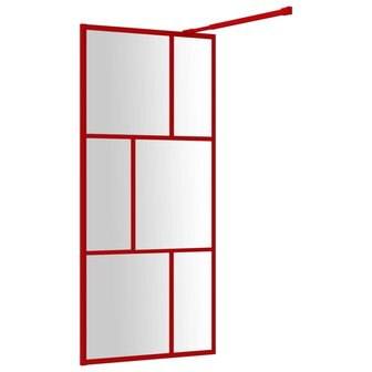 Inloopdouchewand transparant 80x195 cm ESG-glas rood 5