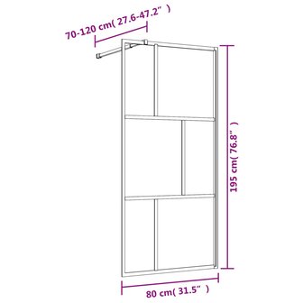 Inloopdouchewand transparant 80x195 cm ESG-glas rood 7