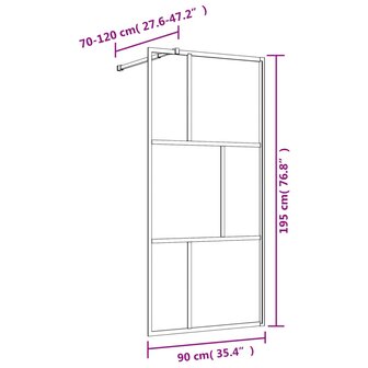 Inloopdouchewand transparant 90x195 cm ESG-glas rood 7