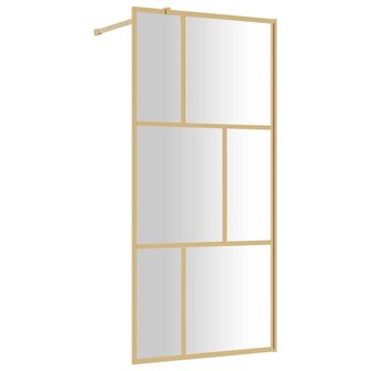Inloopdouchewand transparant 90x195 cm ESG-glas goudkleurig 2