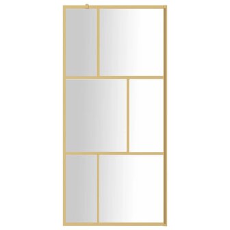Inloopdouchewand transparant 90x195 cm ESG-glas goudkleurig 3