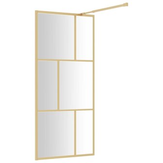 Inloopdouchewand transparant 90x195 cm ESG-glas goudkleurig 5