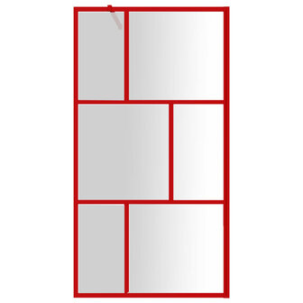 Inloopdouchewand transparant 100x195 cm ESG-glas rood 3
