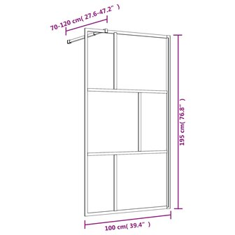 Inloopdouchewand transparant 100x195 cm ESG-glas rood 7