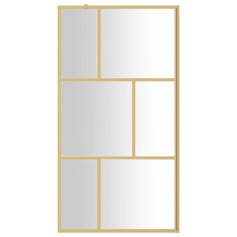 Inloopdouchewand transparant 100x195 cm ESG-glas goudkleurig 3