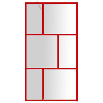 Inloopdouchewand transparant 115x195 cm ESG-glas rood 3