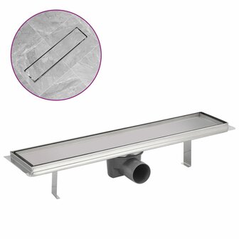 Doucheputje rechthoekig 530x140mm roestvrij staal 2