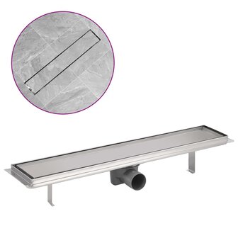 Doucheputje rechthoekig 630x140 mm roestvrij staal 2