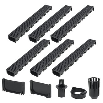 Afvoergoten 6 m kunststof 6 st 1
