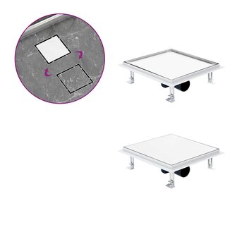Doucheafvoer met 2-in-1 deksels 28x28 cm roestvrij staal 1