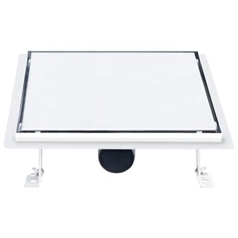 Doucheafvoer met 2-in-1 deksels 28x28 cm roestvrij staal 4